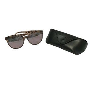 DIFF COSMO Polarized Round Leopard Motif Sunglasses New Without Tags Plus Case